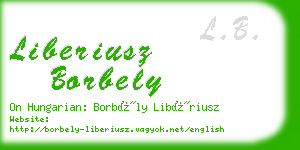 liberiusz borbely business card